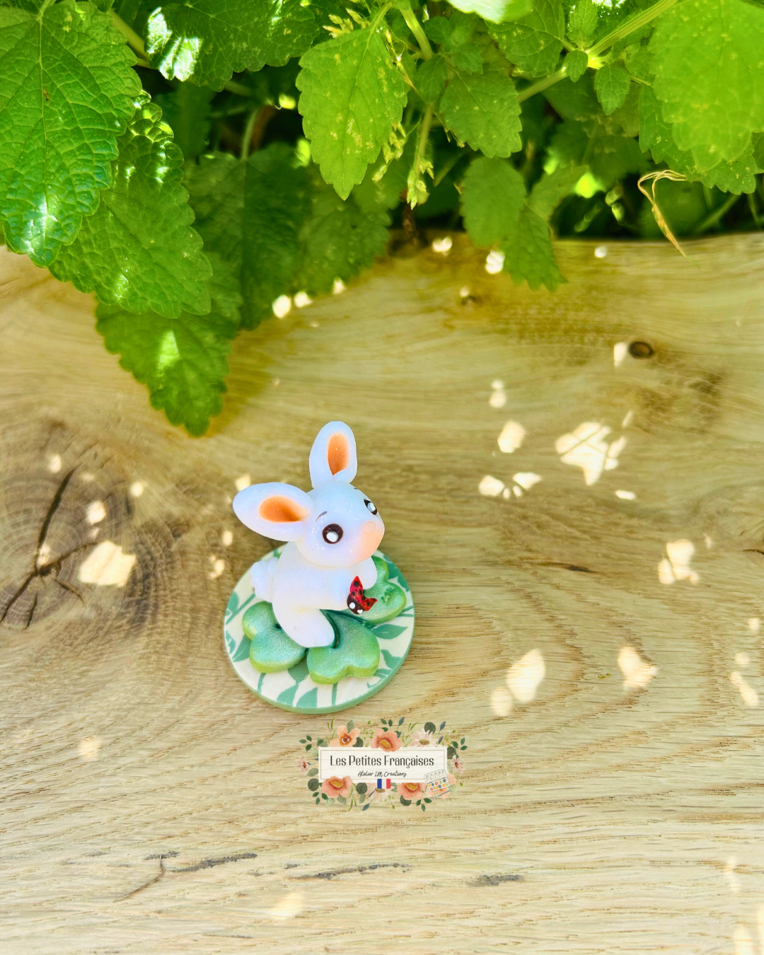 Gaspard - Lapin Trèfle Porte-Bonheur - Sculpture d'Art Unique