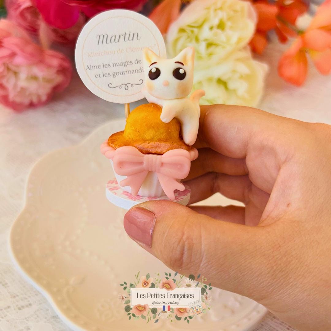 Martin - Petit Chat Blanc - Sculpture d'Art Unique