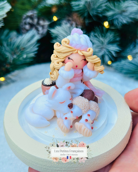 Rosalie - Poupée et son Husky - Sculpture d'Art Unique