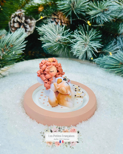 Blanche - Poupée et son Husky - Sculpture d'Art Unique