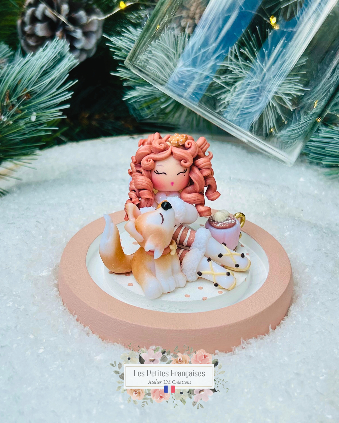 Blanche - Poupée et son Husky - Sculpture d'Art Unique