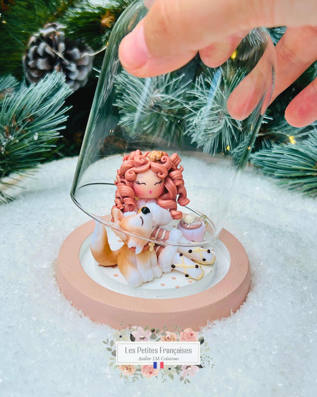 Blanche - Poupée et son Husky - Sculpture d'Art Unique