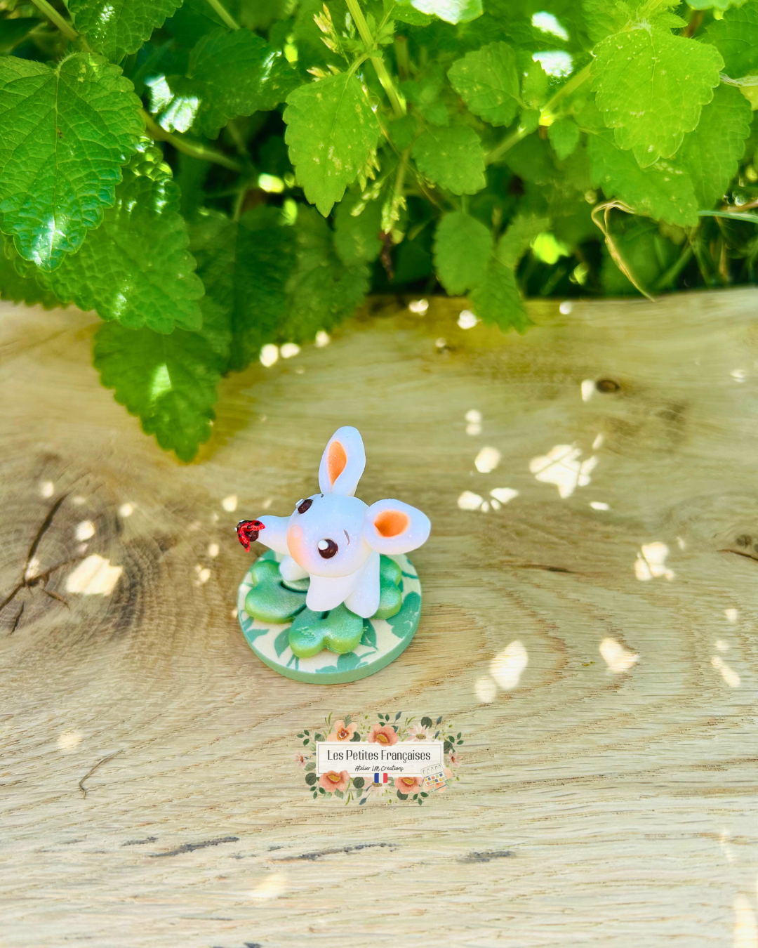 Gaspard - Lapin Trèfle Porte-Bonheur - Sculpture d'Art Unique