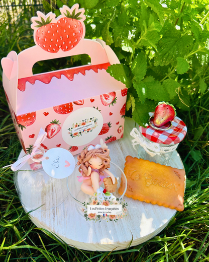 Coffret Cadeau Élise – Sculpture d'Art Unique sous Cloche - Biscuit & Porte-Clé