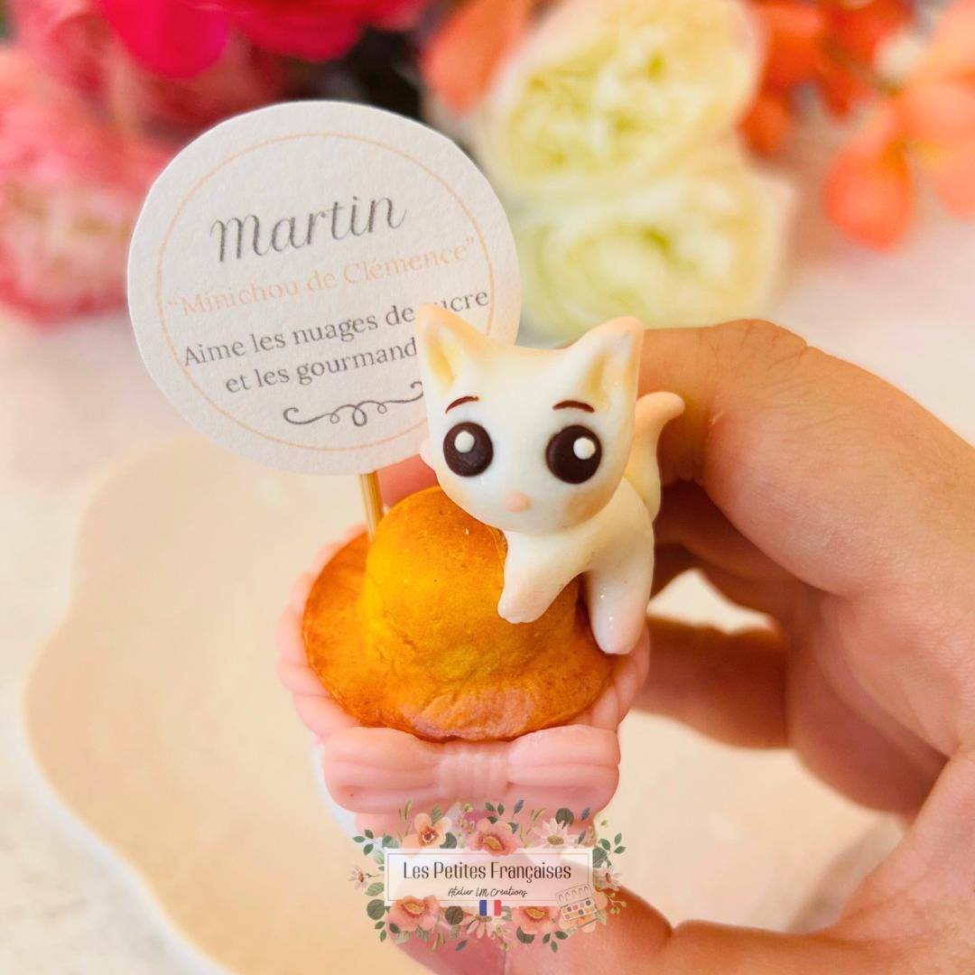 Martin - Petit Chat Blanc - Sculpture d'Art Unique