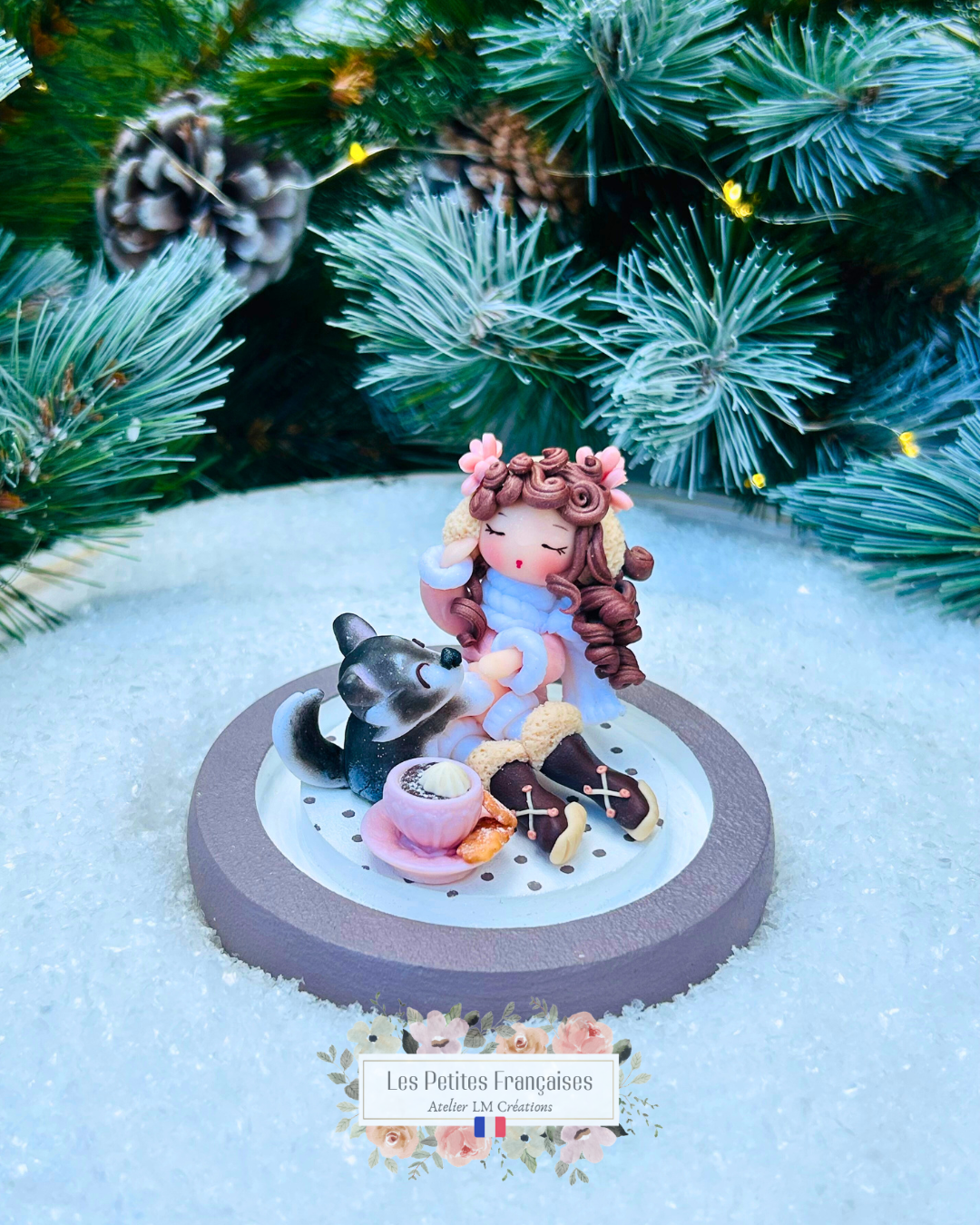 Agathe - Poupée et son Husky - Sculpture d'Art Unique