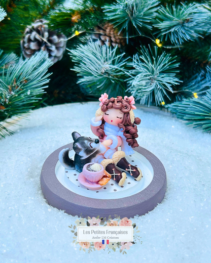 Agathe - Poupée et son Husky - Sculpture d'Art Unique