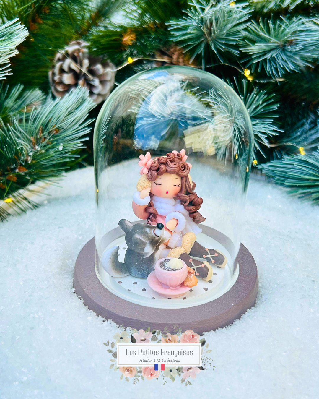 Agathe - Poupée et son Husky - Sculpture d'Art Unique