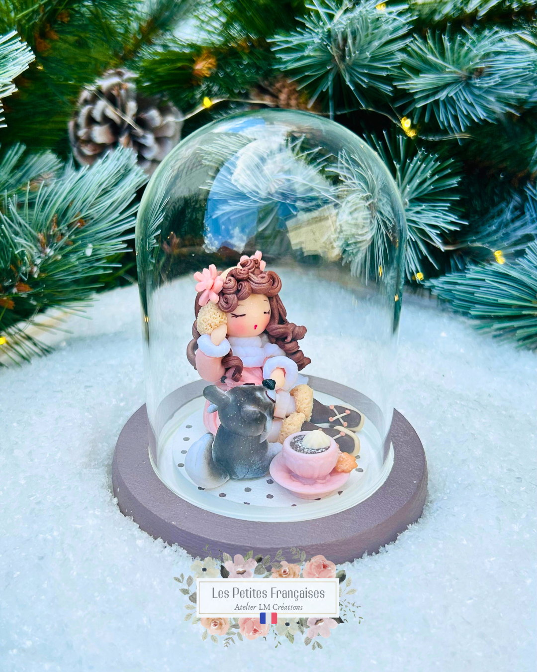 Agathe - Poupée et son Husky - Sculpture d'Art Unique