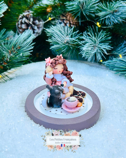 Agathe - Poupée et son Husky - Sculpture d'Art Unique