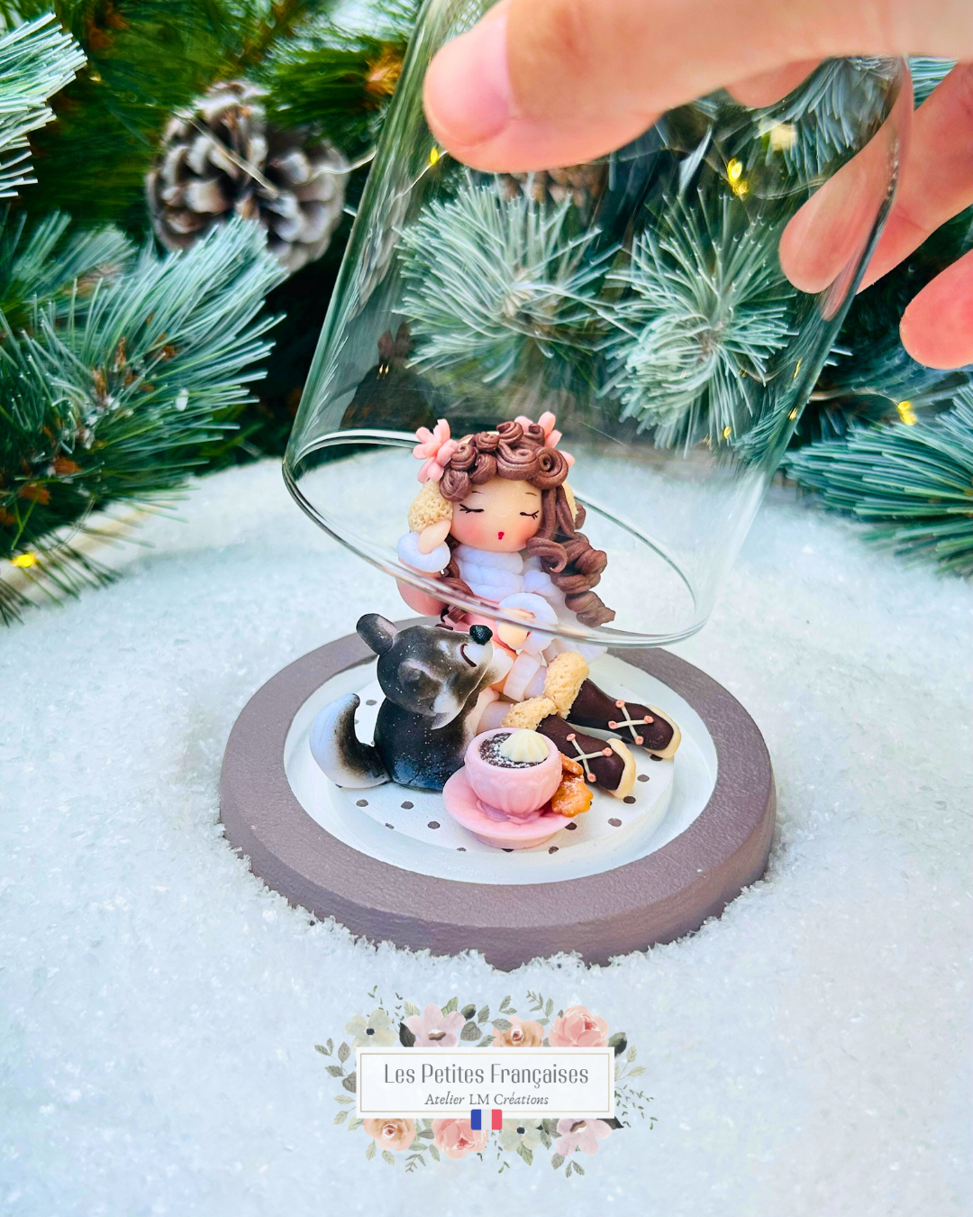 Agathe - Poupée et son Husky - Sculpture d'Art Unique