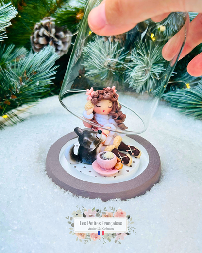 Agathe - Poupée et son Husky - Sculpture d'Art Unique