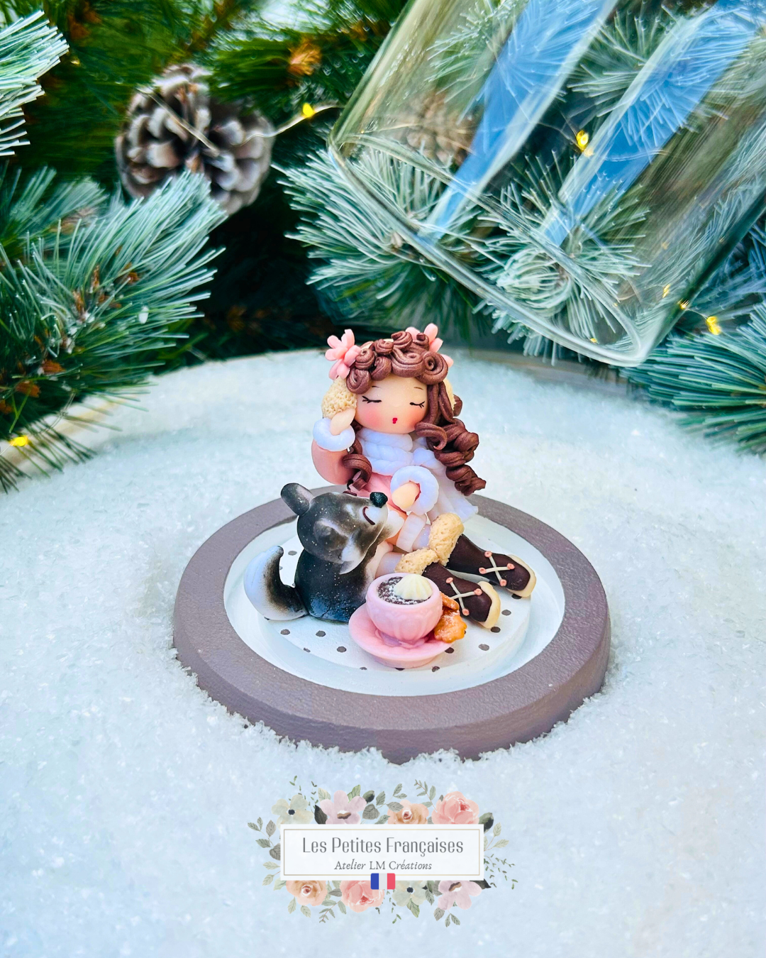 Agathe - Poupée et son Husky - Sculpture d'Art Unique