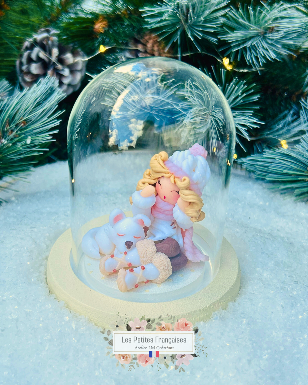 Rosalie - Poupée et son Husky - Sculpture d'Art Unique