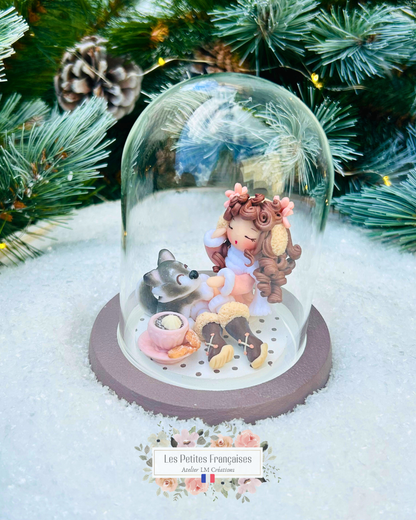 Agathe - Poupée et son Husky - Sculpture d'Art Unique