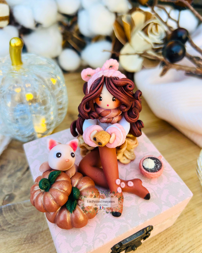 Mathilde - Boîte Poupée Automne - Sculpture d'Art Unique