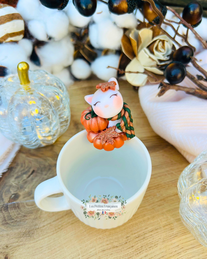 Le Petit Chat d'Automne - Tasse/Mug Automne - Sculpture d'Art Unique