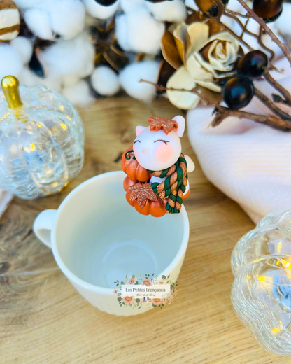 Le Petit Chat d'Automne - Tasse/Mug Automne - Sculpture d'Art Unique