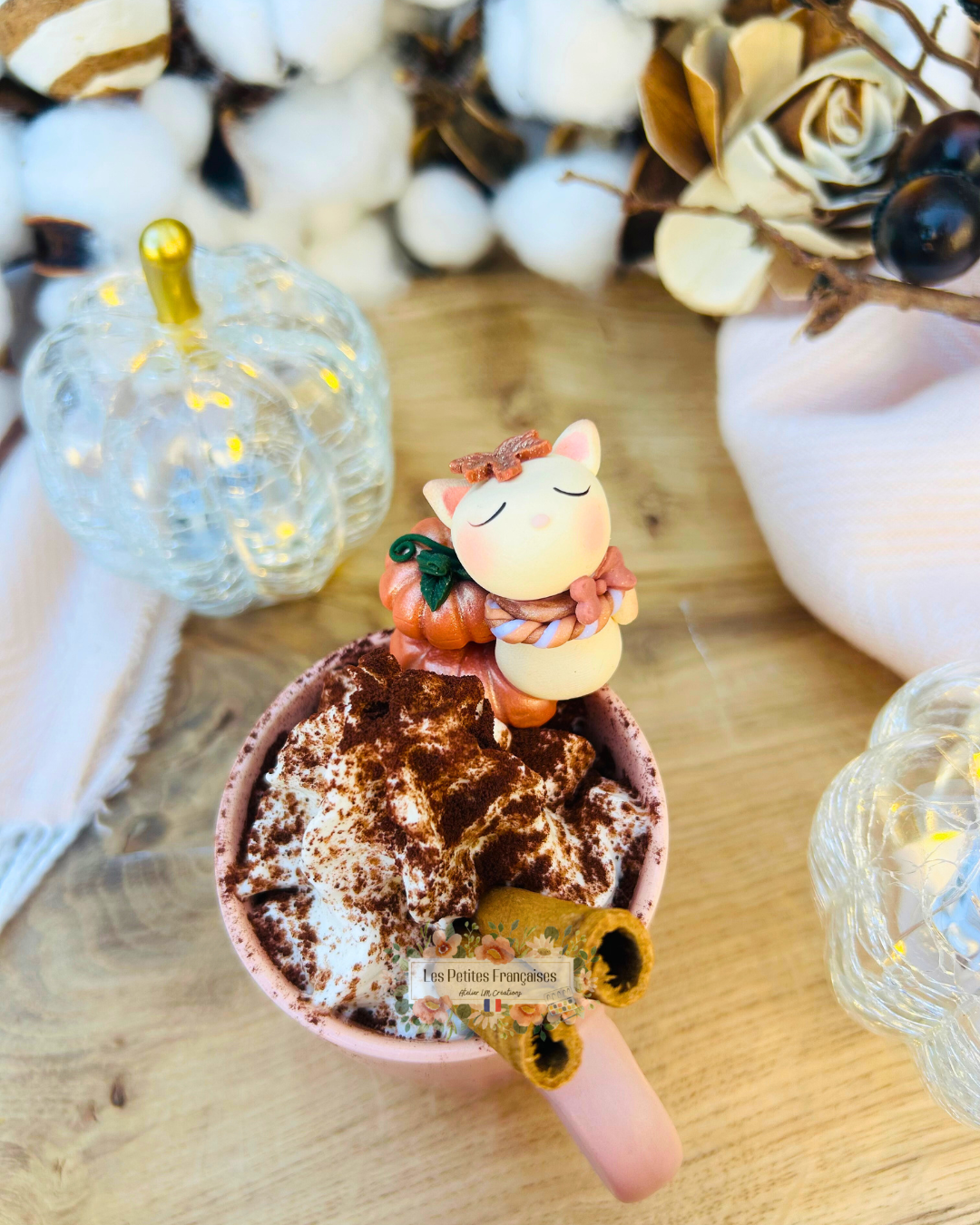 Le Petit Chat d'Automne - Tasse/Mug Automne - Sculpture d'Art Unique