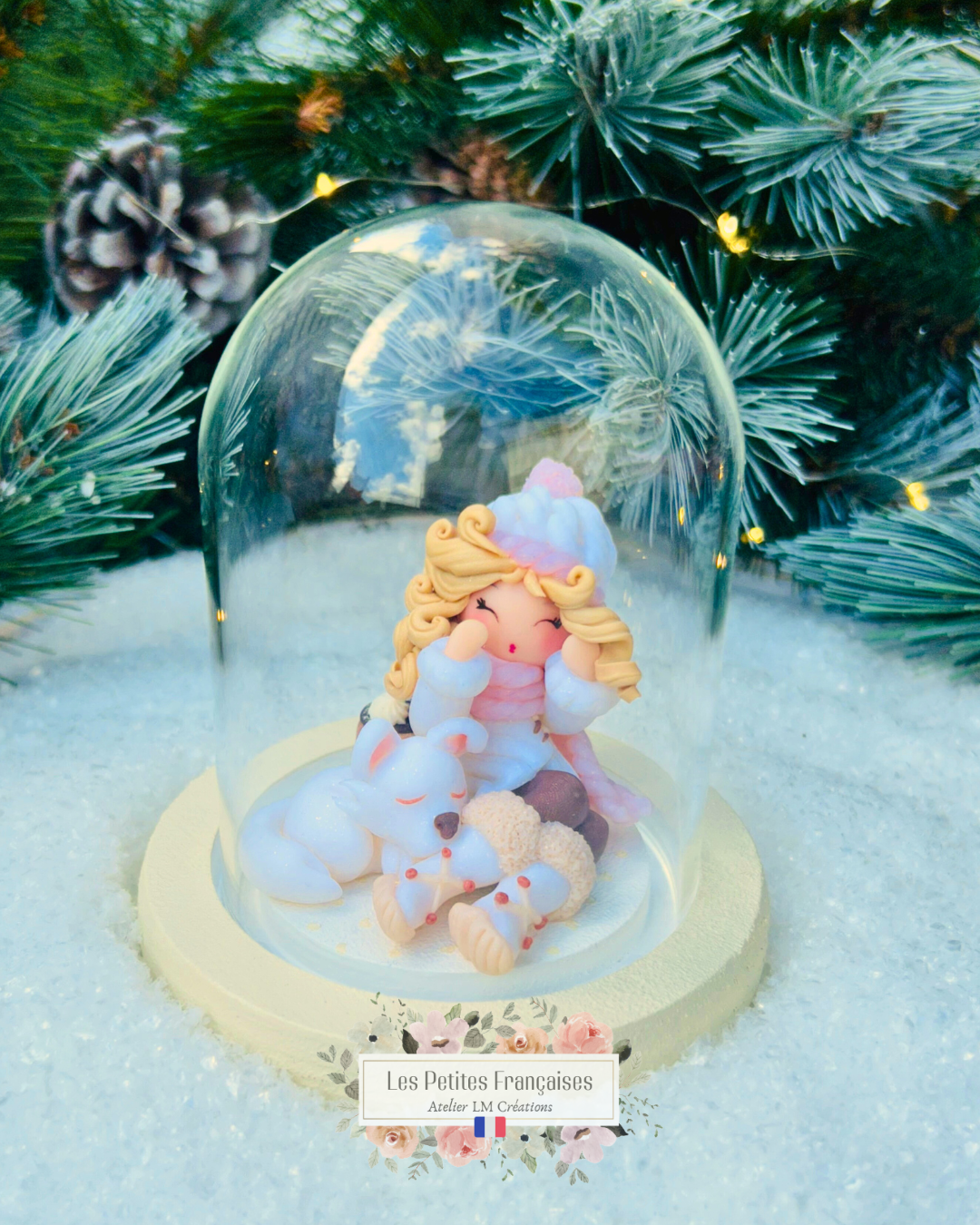 Rosalie - Poupée et son Husky - Sculpture d'Art Unique