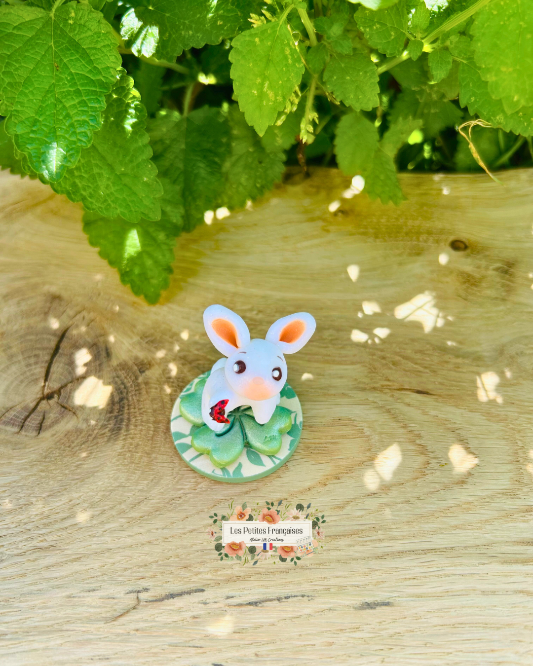 Gaspard - Lapin Trèfle Porte-Bonheur - Sculpture d'Art Unique