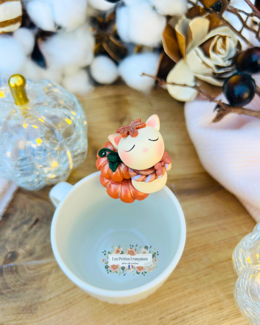 Le Petit Chat d'Automne - Tasse/Mug Automne - Sculpture d'Art Unique