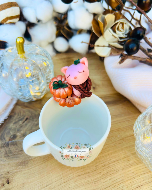 Le Petit Chat d'Automne - Tasse/Mug Automne - Sculpture d'Art Unique