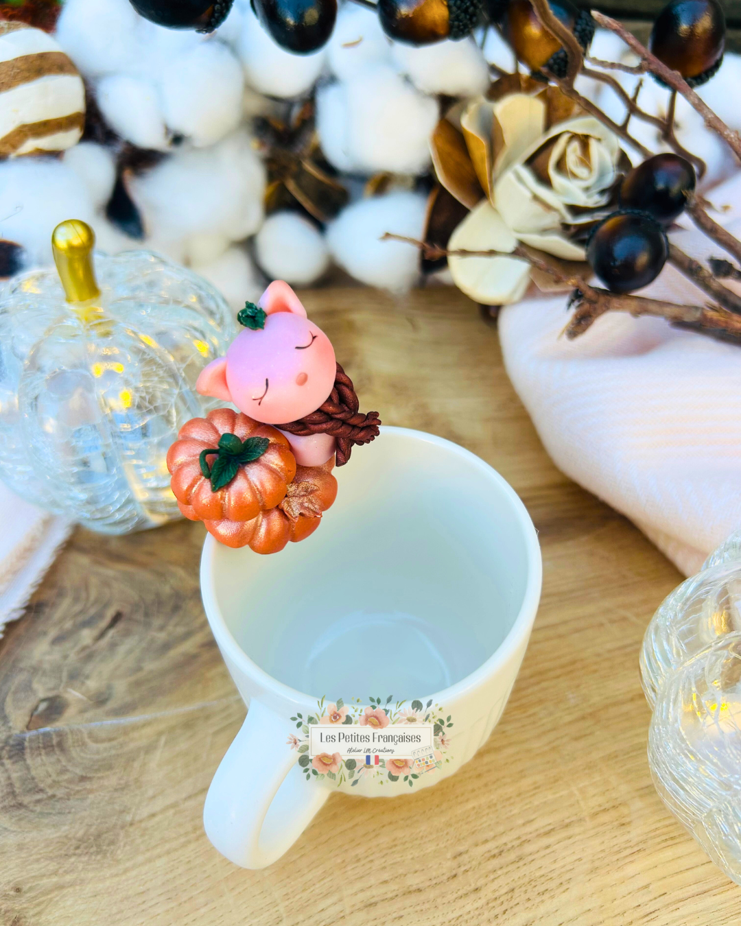 Le Petit Chat d'Automne - Tasse/Mug Automne - Sculpture d'Art Unique