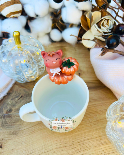 Le Petit Chat d'Automne - Tasse/Mug Automne - Sculpture d'Art Unique
