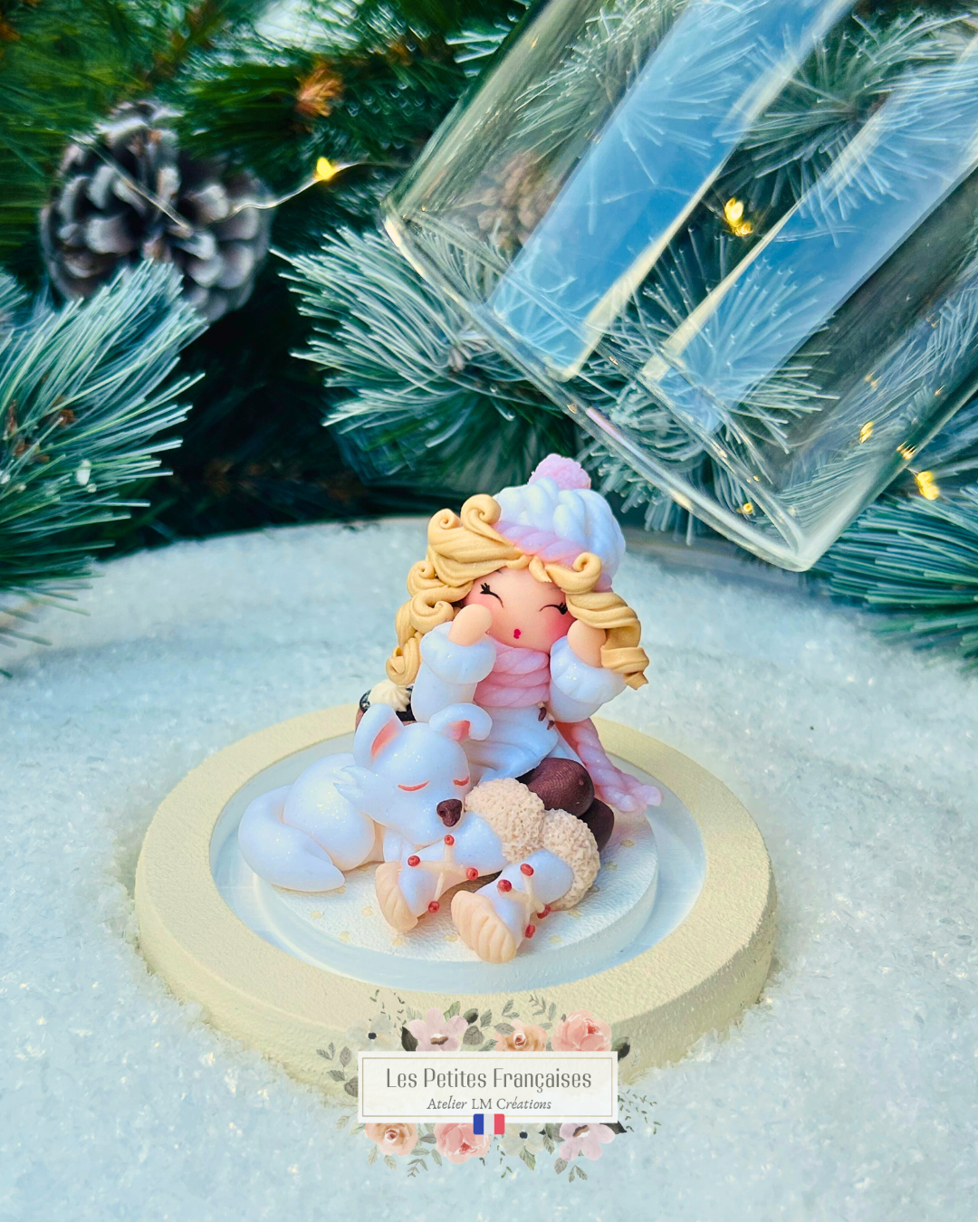 Rosalie - Poupée et son Husky - Sculpture d'Art Unique