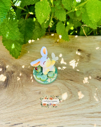 Ninon - Lapin Trèfle Porte-Bonheur - Sculpture d'Art Unique