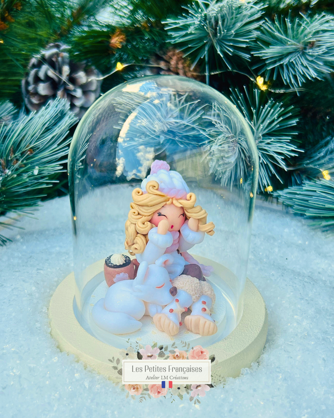 Rosalie - Poupée et son Husky - Sculpture d'Art Unique