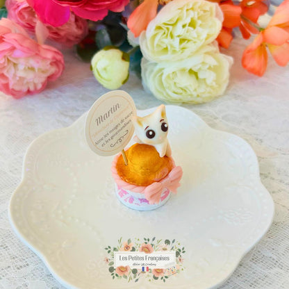 Martin - Petit Chat Blanc - Sculpture d'Art Unique