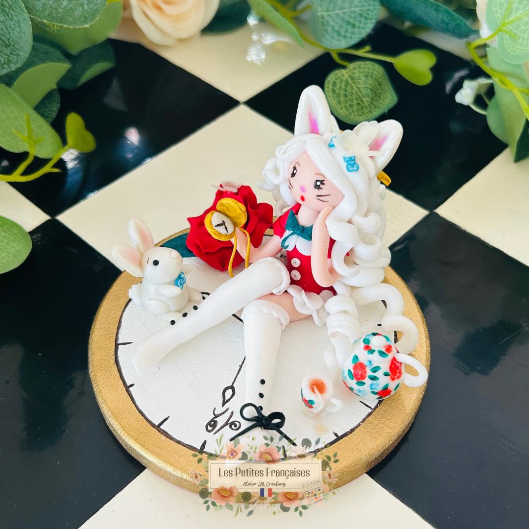 Le Lapin Blanc - Alice au Pays des Merveilles - Sculpture d'Art Unique