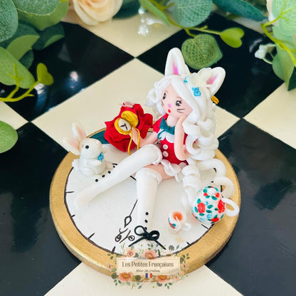 Le Lapin Blanc - Alice au Pays des Merveilles - Sculpture d'Art Unique