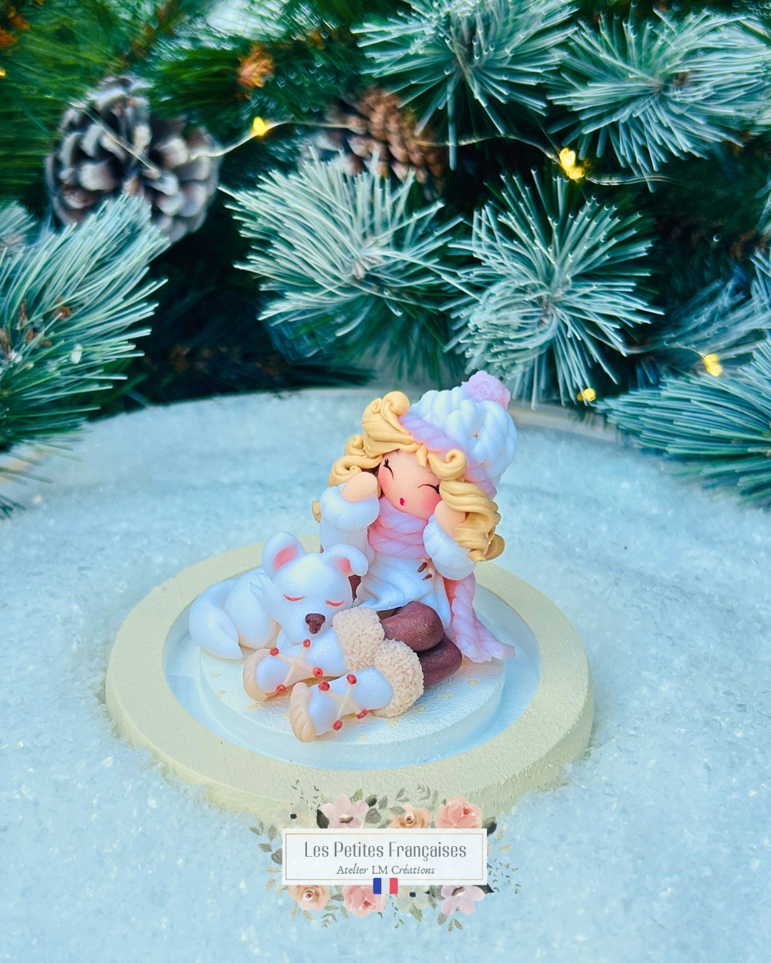 Rosalie - Poupée et son Husky - Sculpture d'Art Unique