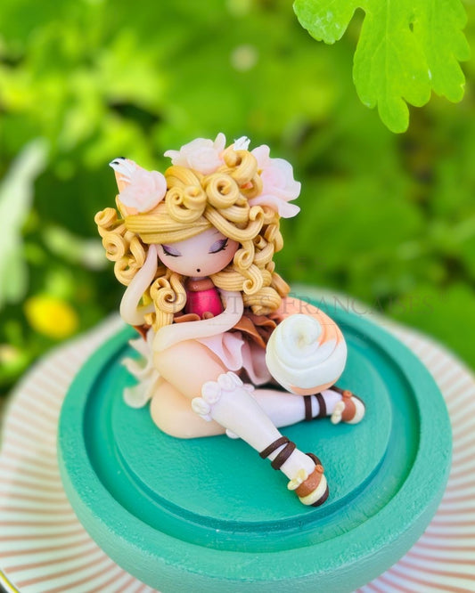 Poupée artisanale Adrienne renarde figurine de collection fait main France, marronnier lapins roux automne matin, cadeau Noel automne femme original, pièce unique 2/4, artisanat français Les Petites Françaises
