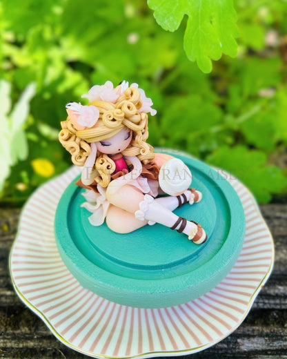 Poupée artisanale Adrienne renarde figurine de collection fait main France, marronnier lapins roux automne matin, cadeau Noel automne femme original, pièce unique 2/4, artisanat français Les Petites Françaises