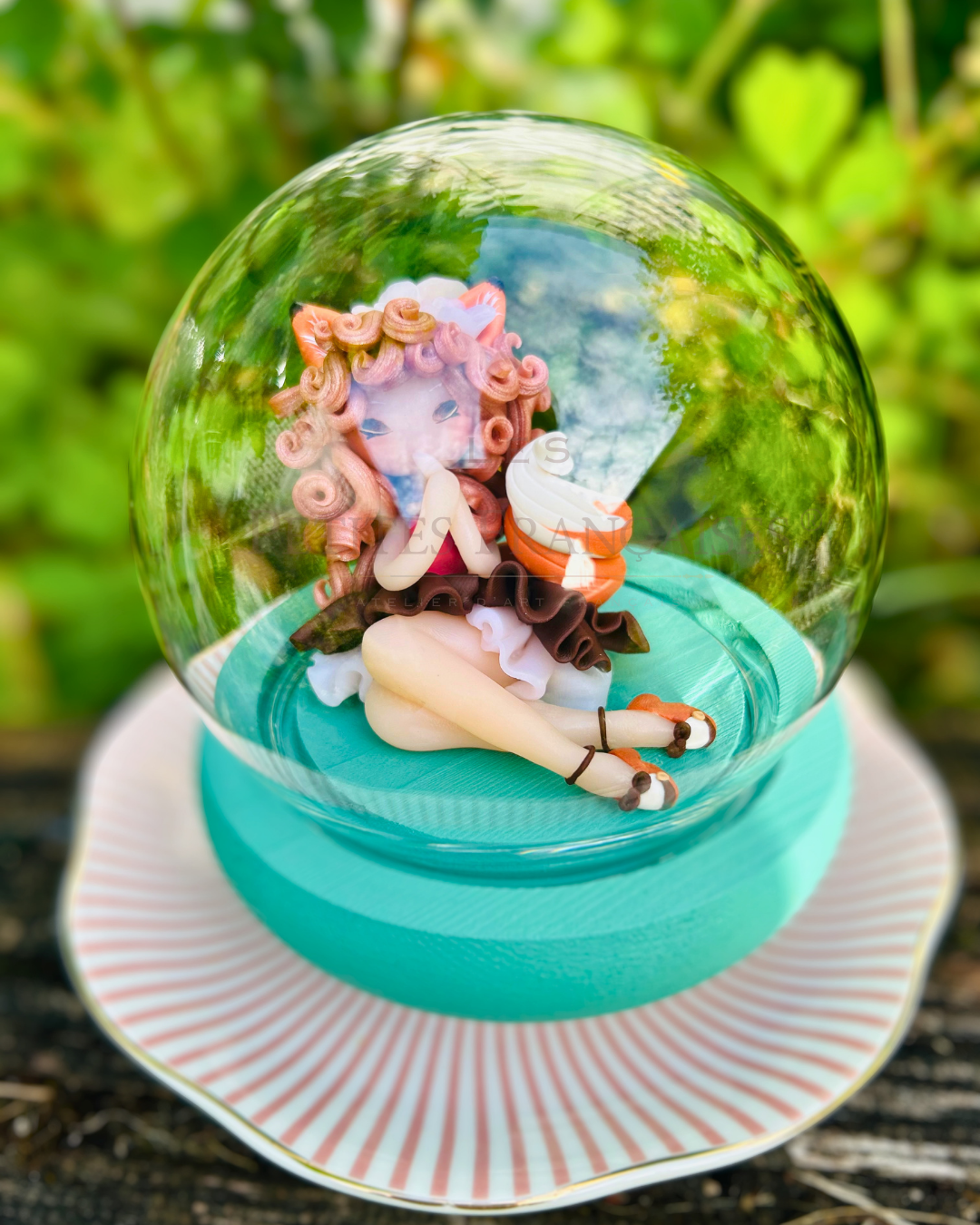 Poupée artisanale Annelise renarde figurine de collection fait main France, fougeres chataignier ecureuil fin ete automne, cadeau Noel femme original, pièce unique 4/4, artisanat français Les Petites Françaises
