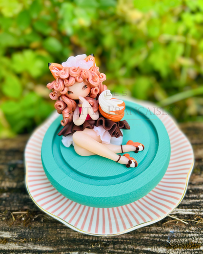 Poupée artisanale Annelise renarde figurine de collection fait main France, fougeres chataignier ecureuil fin ete automne, cadeau Noel femme original, pièce unique 4/4, artisanat français Les Petites Françaises