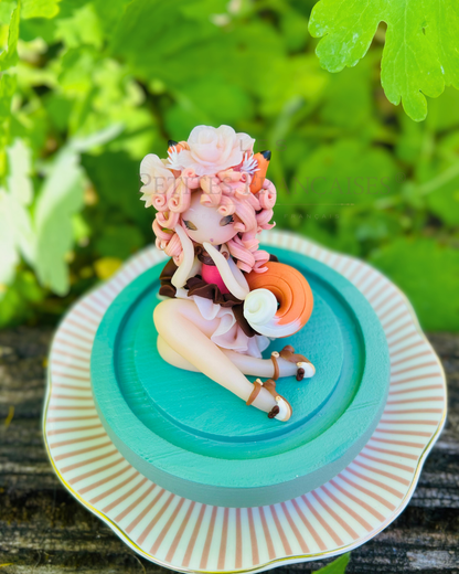 Poupée artisanale Astrid renarde figurine de collection fait main France, foret mousse doree renards automne, cadeau Noel automne femme original, pièce unique 1/4, artisanat français Les Petites Françaises