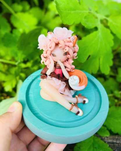 Poupée artisanale Astrid renarde figurine de collection fait main France, foret mousse doree renards automne, cadeau Noel automne femme original, pièce unique 1/4, artisanat français Les Petites Françaises