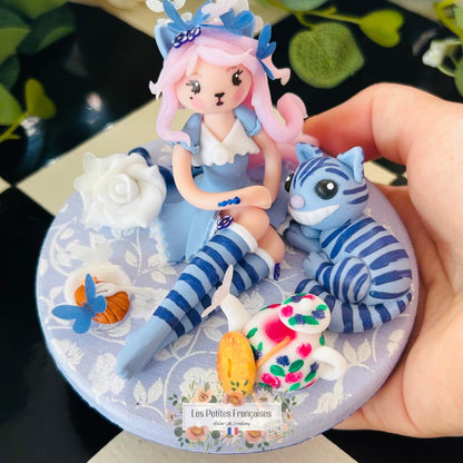 Le Chat du Cheshire - Alice au Pays des Merveilles - Sculpture d'Art Unique