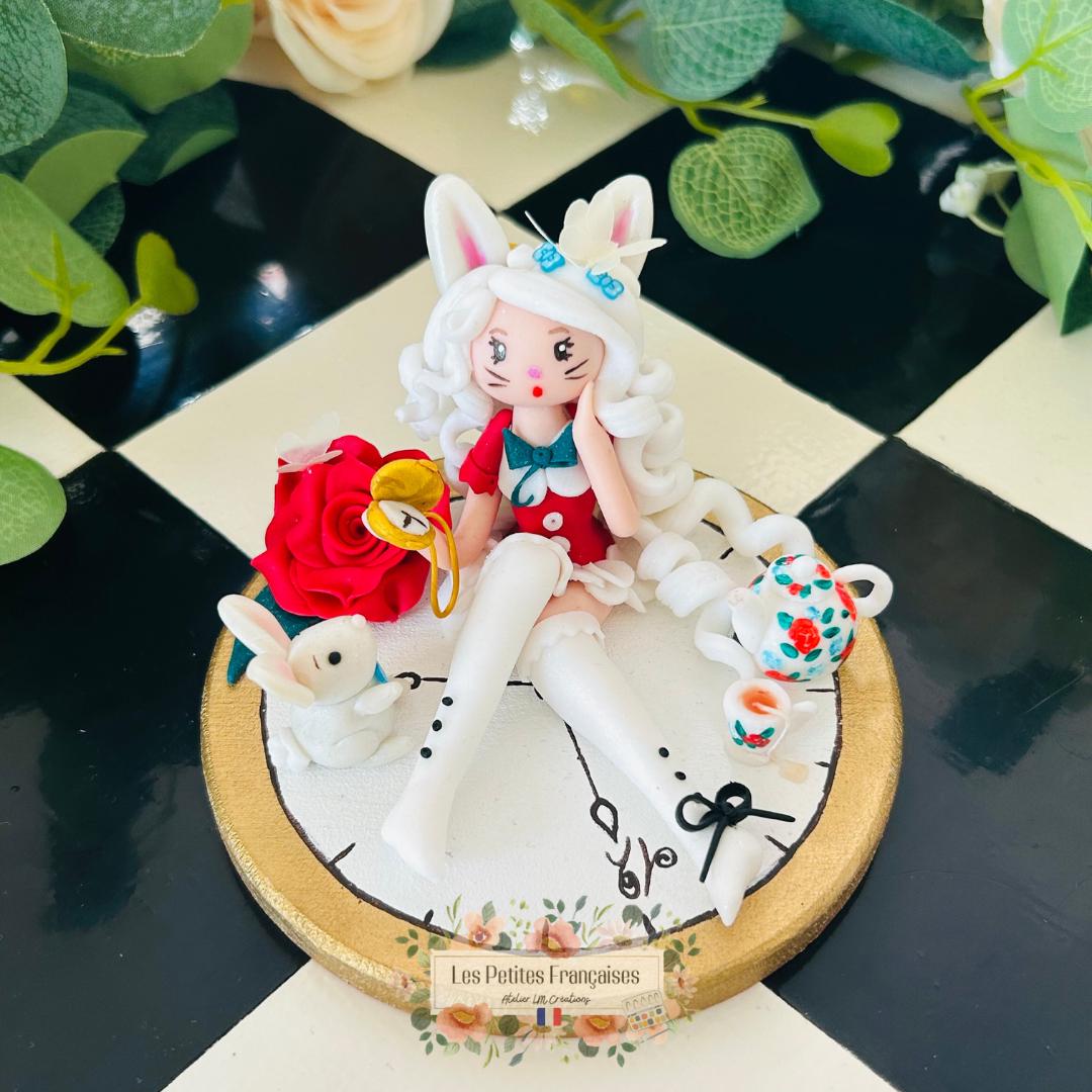 Le Lapin Blanc - Alice au Pays des Merveilles - Sculpture d'Art Unique