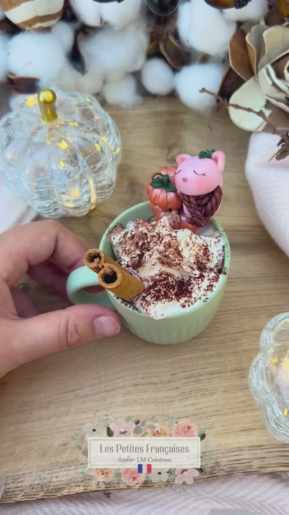 Le Petit Chat d'Automne - Tasse/Mug Automne - Sculpture d'Art Unique