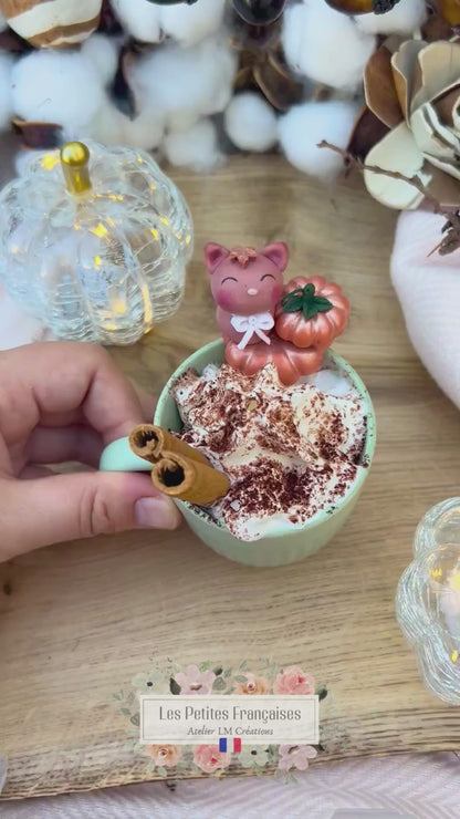 Le Petit Chat d'Automne - Tasse/Mug Automne - Sculpture d'Art Unique